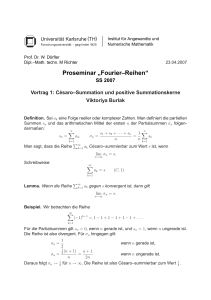 Proseminar „Fourier–Reihen“ - KIT