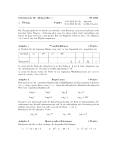 Mathematik für Informatiker II SS 2013 1. ¨Ubung