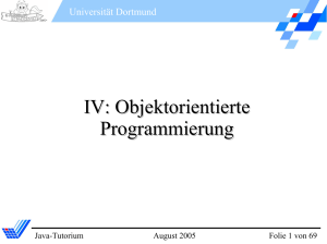 IV: Objektorientierte Programmierung