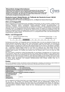 Wesentliche Anlegerinformationen Deutsche Invest I Global Bonds