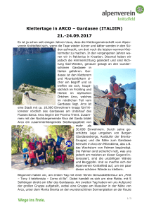 Klettertage in ARCO – Gardasee (ITALIEN) 21.