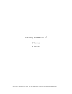 Vorlesung Mathematik 2 1