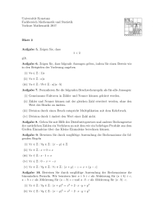 Blatt 02 - Fachbereich Mathematik und Statistik