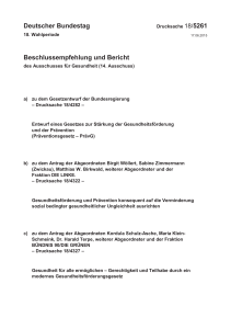 Deutscher Bundestag Beschlussempfehlung und