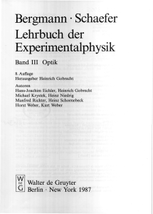 Bergmann • Schaefer Lehrbuch der Experimentalphysik