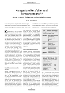 Kongenitale Herzfehler und Schwangerschaft?