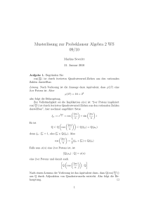 Musterlösung zur Probeklausur Algebra 2 WS 09/10