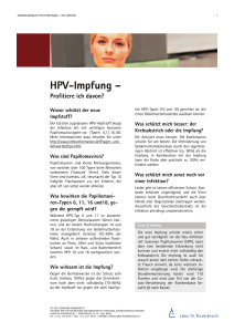 Informationsblatt HPV-Impfung