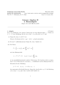 Lineare Algebra II 4. Hausaufgabe - TU Berlin