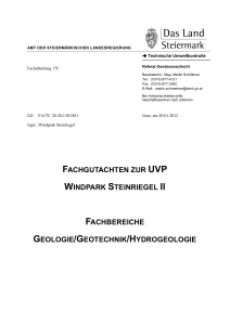 Fachgutachten Geologie, Geotechnik und Hydrogeologie