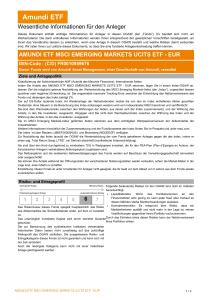 Wesentliche Informationen für den Anleger AMUNDI ETF MSCI