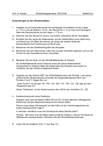 Prof. S. Krauter Ähnlichkeitsgeometrie. WS 05-06