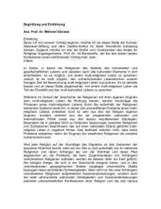 Begrüßung und Einführung Ass. Prof. Dr. Mehmet Görmez