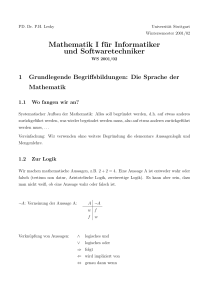 Mathematik I für Informatiker und Softwaretechniker