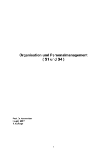 Organisation und Personalmanagement - Prof. Dr. Karl