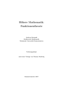 Höhere Mathematik: Funktionentheorie