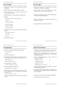 Was ist Logik? Aussagenlogik Logische Konnektoren