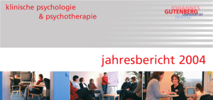 jahresbericht 2004 - Klinische Psychologie Mainz