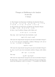 ¨Ubungen zu Einführung in die Analysis