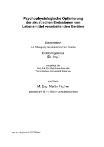 Psychophysiologische Optimierung der akustischen Emissionen von