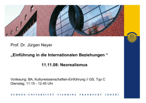 Prof. Dr. Jürgen Neyer „Einführung in die Internationalen