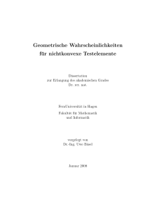 Geometrische Wahrscheinlichkeiten für nichtkonvexe Testelemente