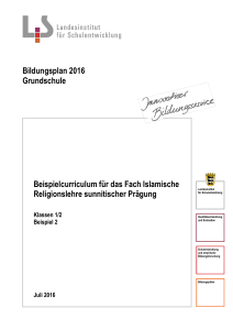 Beispielcurriculum für das Fach Islamische Religionslehre