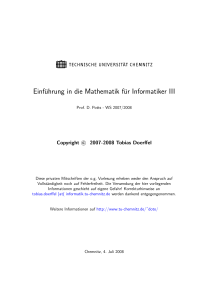 Einführung in die Mathematik für Informatiker III