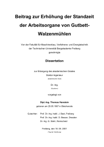 Beitrag zur Erhöhung der Standzeit der Arbeitsorgane von Gutbett