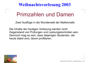 Primzahlen und Damen