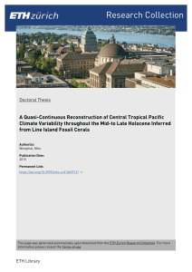 A Quasi-Continuous Reconstruction of Central Tropical Pacific