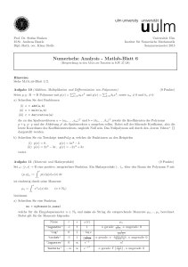 Numerische Analysis - Matlab-Blatt 6