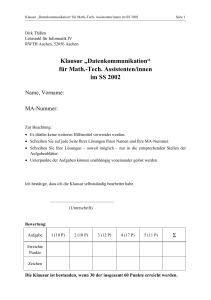 Klausur „Datenkommunikation“ für Math.