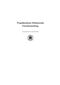 Propädeutikum Mathematik Formelsammlung