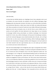 „Wut“ Prof. Dr. Karl Pinggéra Liebe Gemeinde, mit