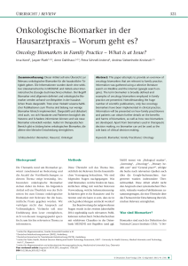 Onkologische Biomarker in der Hausarztpraxis – Worum geht es?