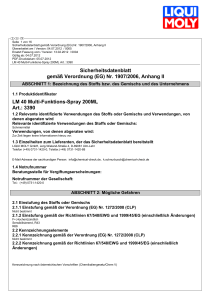 Sicherheitsdatenblatt gemäß Verordnung (EG)