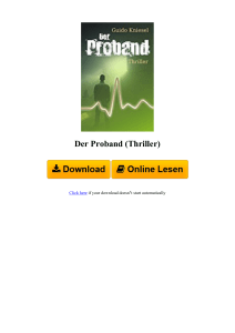 [T6BY]⋙ Der Proband (Thriller) von Guido Kniesel #47OP3VIC89R