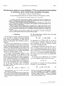 Berechnung der mittleren Lorentz-Feldstärke *> x 23 für