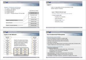 Layer 3 Layers in the Network Two Fundamental Philosophies