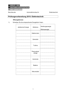 Prüfungsvorbereitung 2015: Elektrotechnik