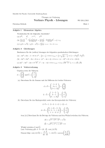 Vorkurs Physik - Lösungen - an der Universität Duisburg