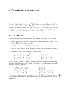 1. Wiederholung und Vertiefung