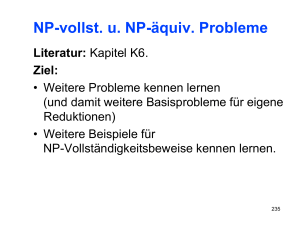 NP-vollst. u. NP-äquiv. Probleme