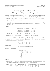 Grundlagen der Mathematik II Lösungsvorschlag zum 8.¨Ubungsblatt