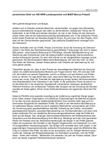 persönlichen Brief von AfD NRW