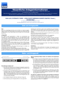 Wesentliche Anlegerinformationen