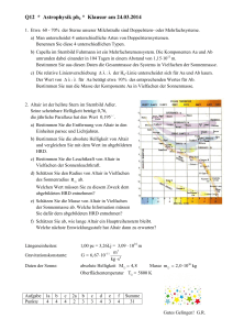 Q12 * Astrophysik ph2 * Klausur am 24.03.2014 - Rasch-Web