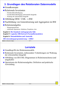 3. Grundlagen des Relationalen Datenmodells Lernziele