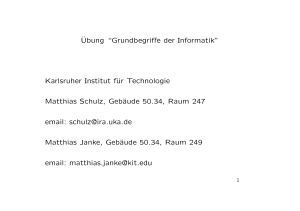 ¨Ubung “Grundbegriffe der Informatik” Karlsruher Institut für